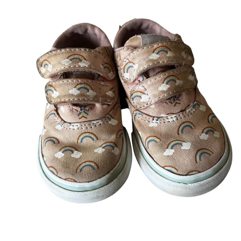 Toddler Pink Rainbow Vans Sneakers Size 4 - Picture 2 of 6
